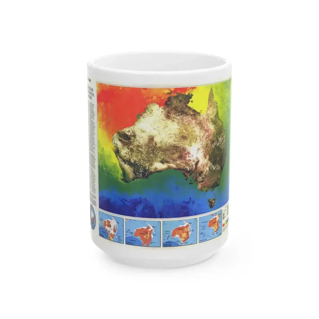 Australia's Continental Odyssey (1988) (Map) White Coffee Mug 15oz - Go Mug Yourself