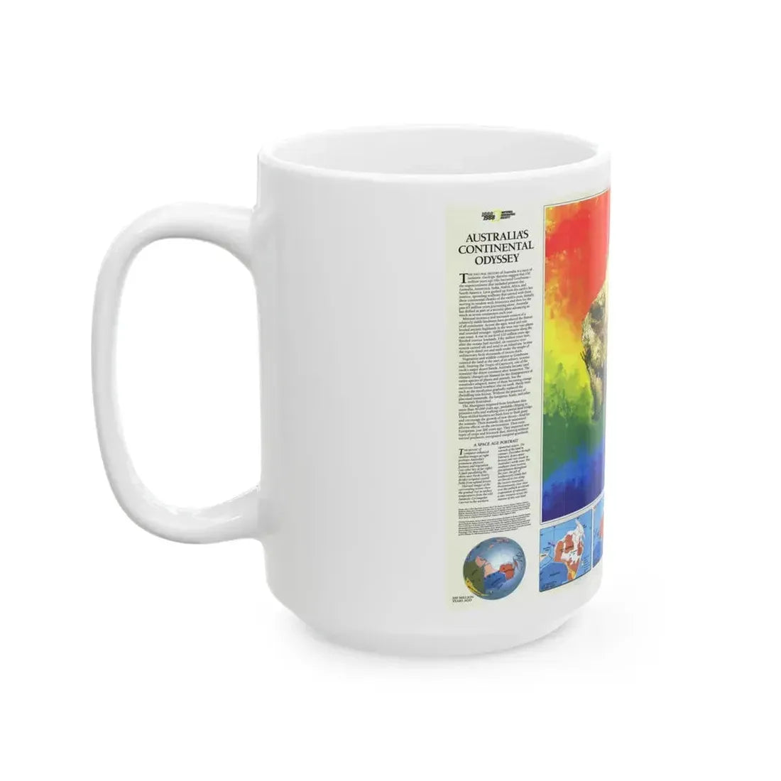 Australia's Continental Odyssey (1988) (Map) White Coffee Mug - Go Mug Yourself