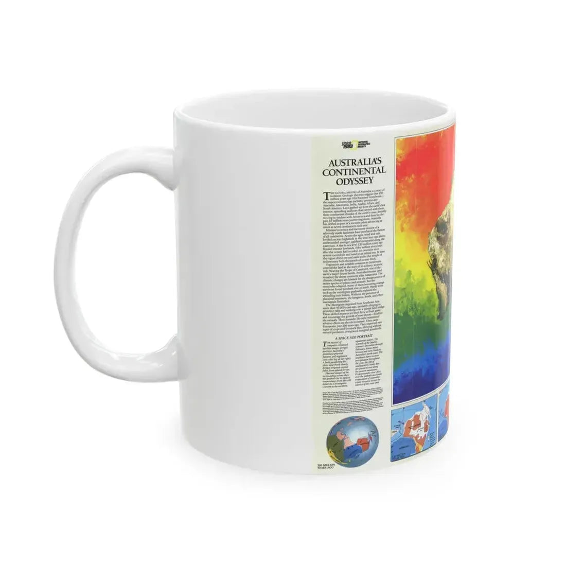 Australia's Continental Odyssey (1988) (Map) White Coffee Mug - Go Mug Yourself