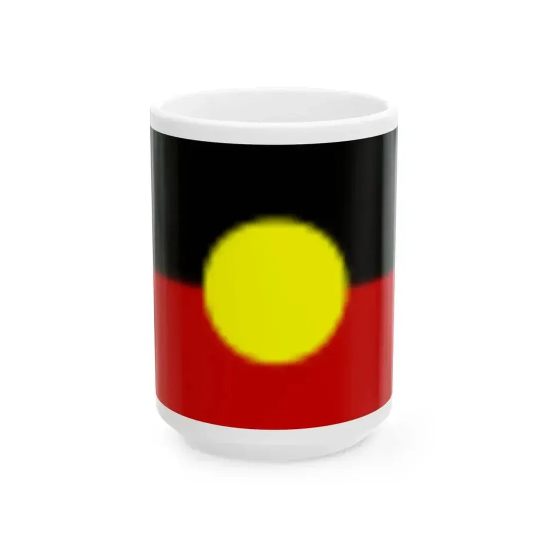 Australian Aboriginal Flag (Australia) White Coffee Mug 15oz - Go Mug Yourself
