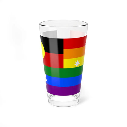 Australian LGBT Flag with Aboriginal Flag (Australia) Pint Glass 16oz 16oz - Go Mug Yourself