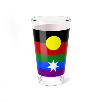 Australian LGBT Flag with Aboriginal Flag (Australia) Pint Glass 16oz - Go Mug Yourself