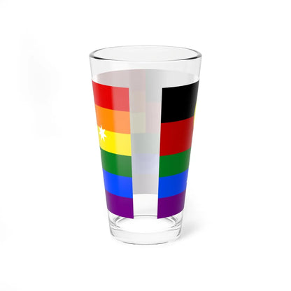 Australian LGBT Flag with Aboriginal Flag (Australia) Pint Glass 16oz - Go Mug Yourself