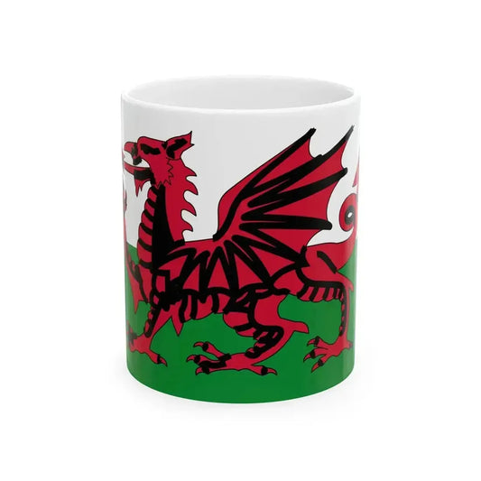 Australian Welsh-heritage flag (Australia) White Coffee Mug 11oz - Go Mug Yourself