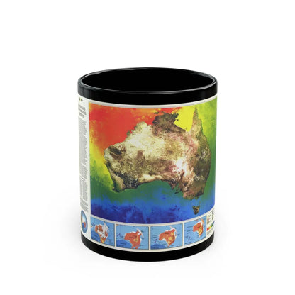 Australia's Continental Odyssey (1988) (Map) Black Coffee Mug-11oz-Go Mug Yourself