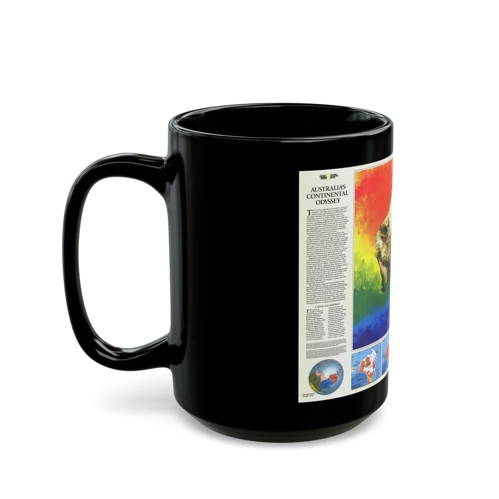 Australia's Continental Odyssey (1988) (Map) Black Coffee Mug-Go Mug Yourself