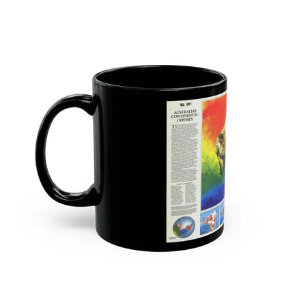 Australia's Continental Odyssey (1988) (Map) Black Coffee Mug-Go Mug Yourself