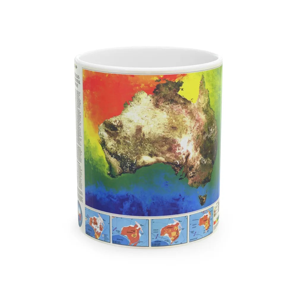 Australia's Continental Odyssey (1988) (Map) White Coffee Mug-11oz-Go Mug Yourself