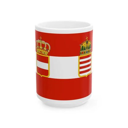Austria-Hungary naval ensign 15-18 (Austria) White Coffee Mug 15oz - Go Mug Yourself