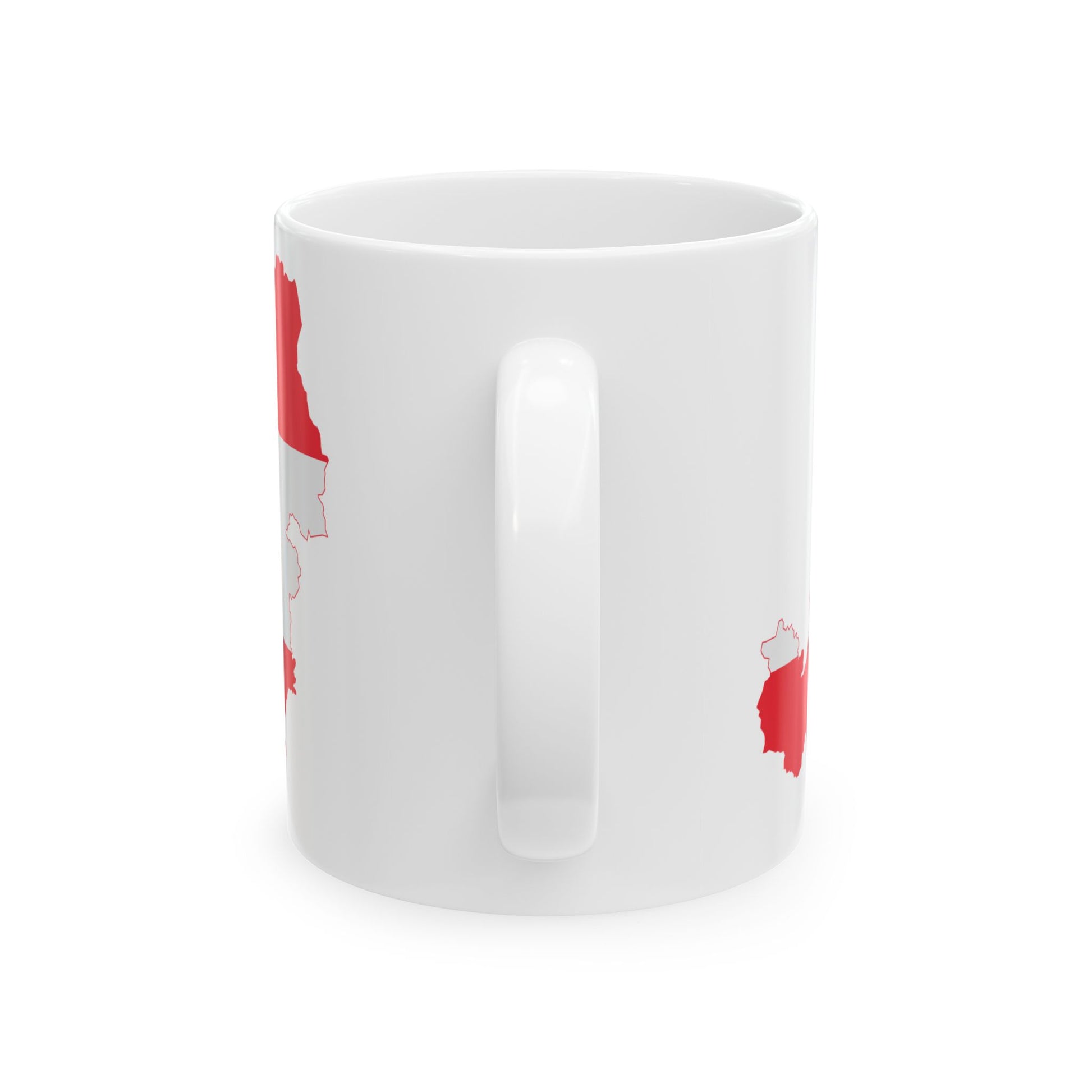 Austrian map with flag colors (Austria) White Coffee Mug-Go Mug Yourself