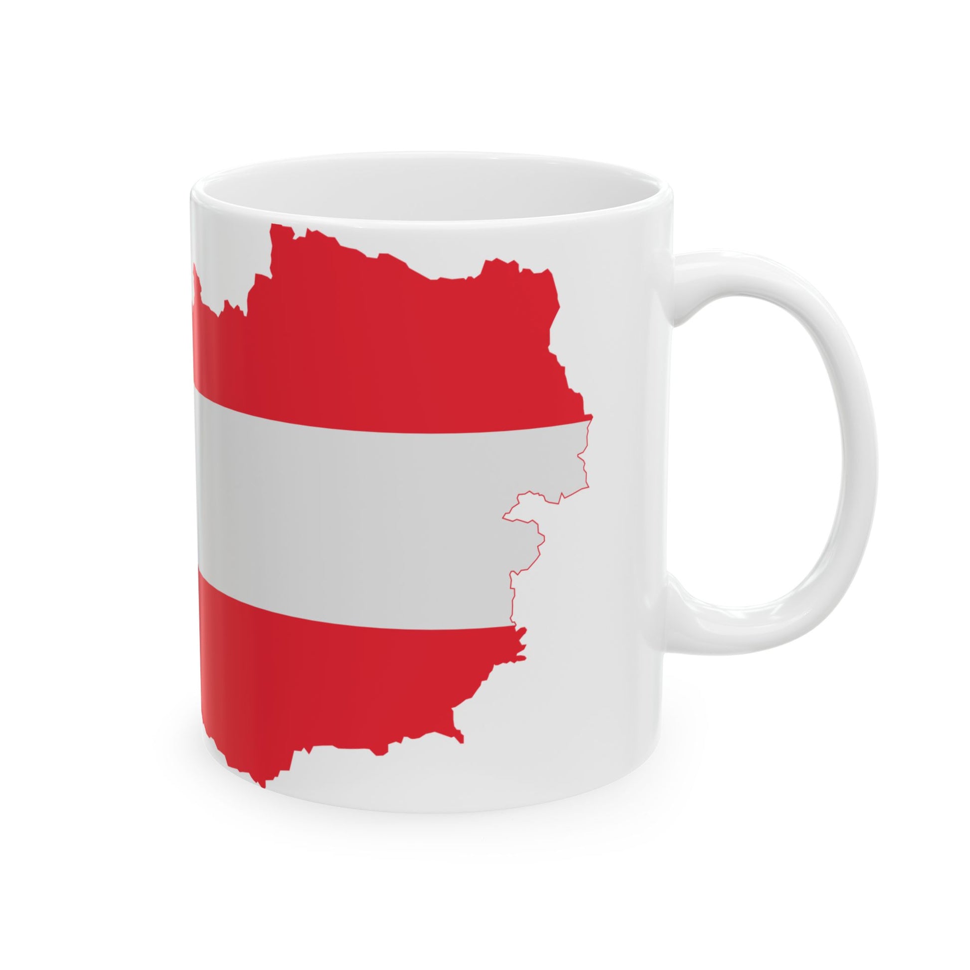 Austrian map with flag colors (Austria) White Coffee Mug-Go Mug Yourself