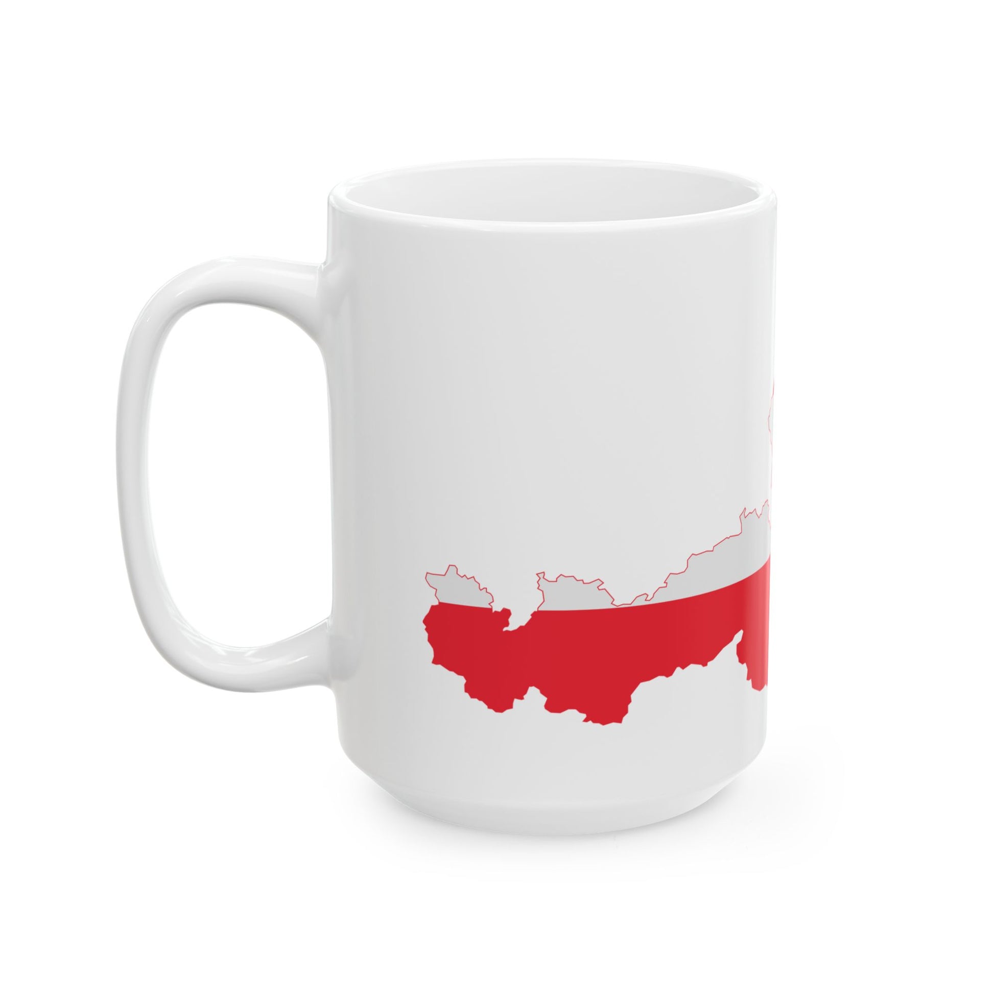 Austrian map with flag colors (Austria) White Coffee Mug-Go Mug Yourself