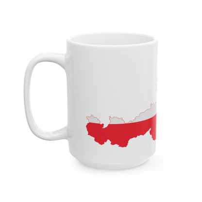 Austrian map with flag colors (Austria) White Coffee Mug-Go Mug Yourself
