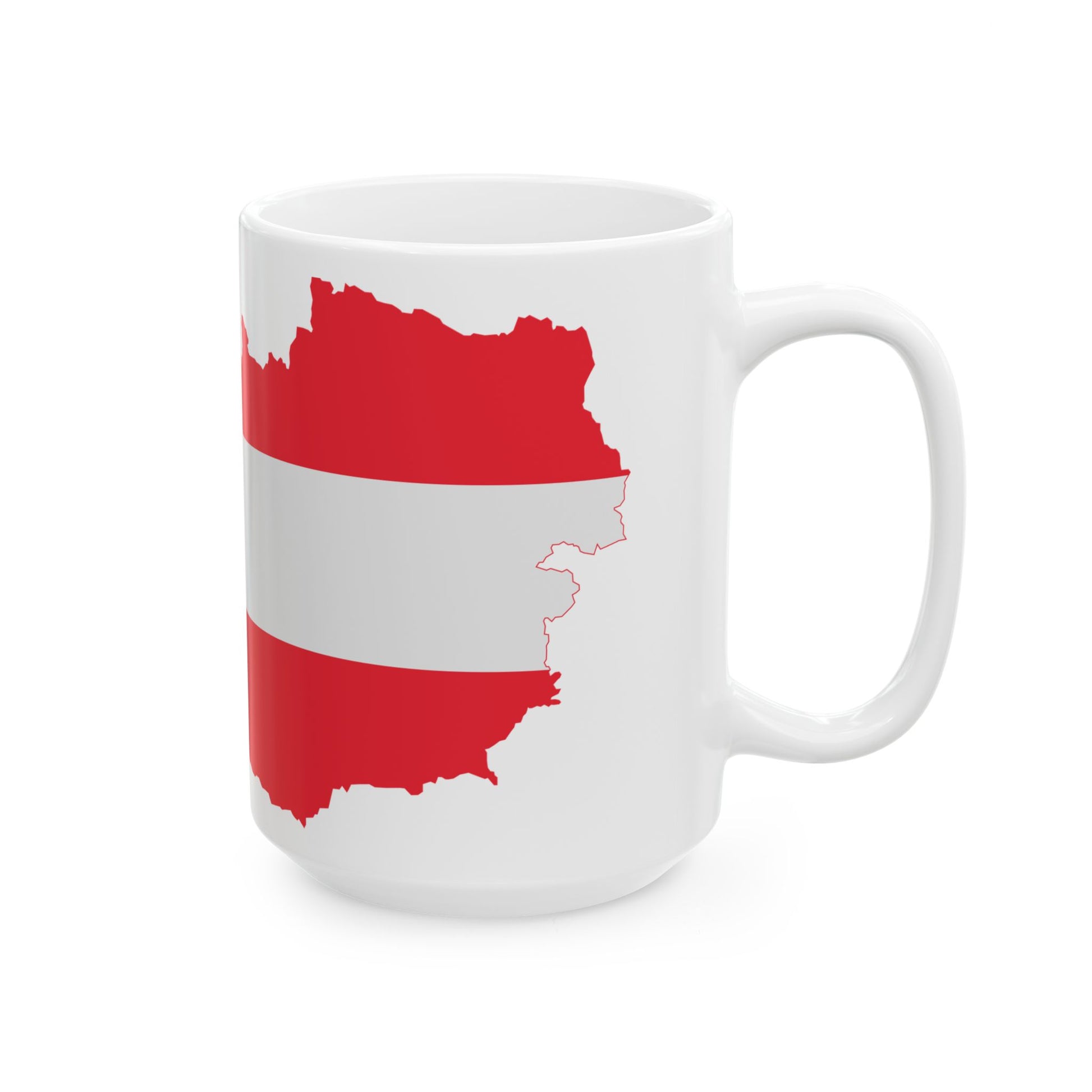 Austrian map with flag colors (Austria) White Coffee Mug-Go Mug Yourself