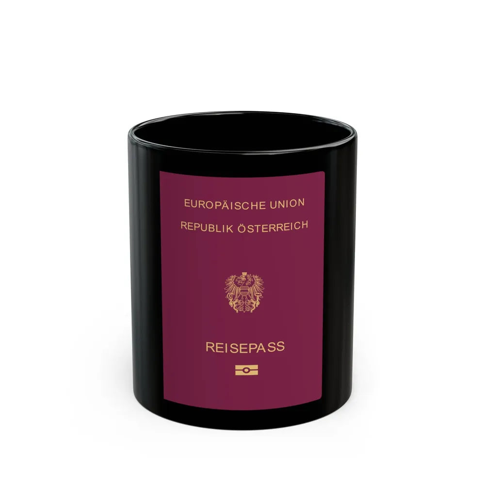 Austrian Passport - Black Coffee Mug-11oz-Go Mug Yourself