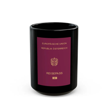 Austrian Passport - Black Coffee Mug-15oz-Go Mug Yourself