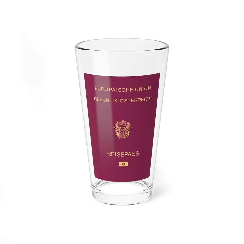 Austrian Passport - Pint Glass 16oz-16oz-Go Mug Yourself