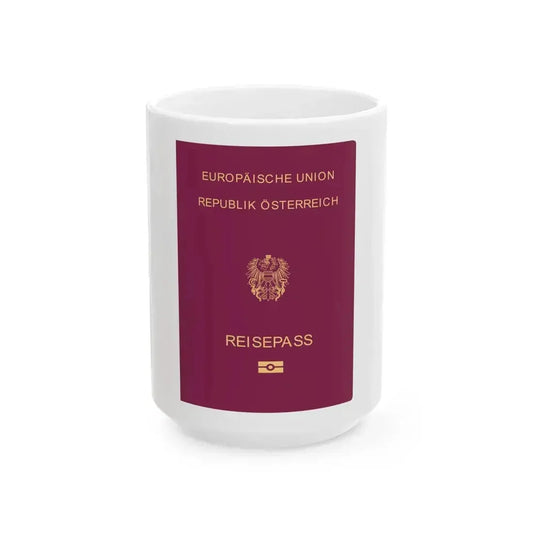 Austrian Passport - White Coffee Mug 15oz - Go Mug Yourself