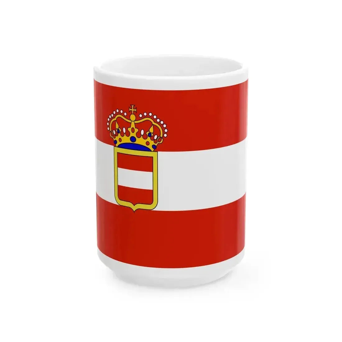Austro-Hungarian Naval Jack 1894 (Austria) White Coffee Mug 15oz - Go Mug Yourself