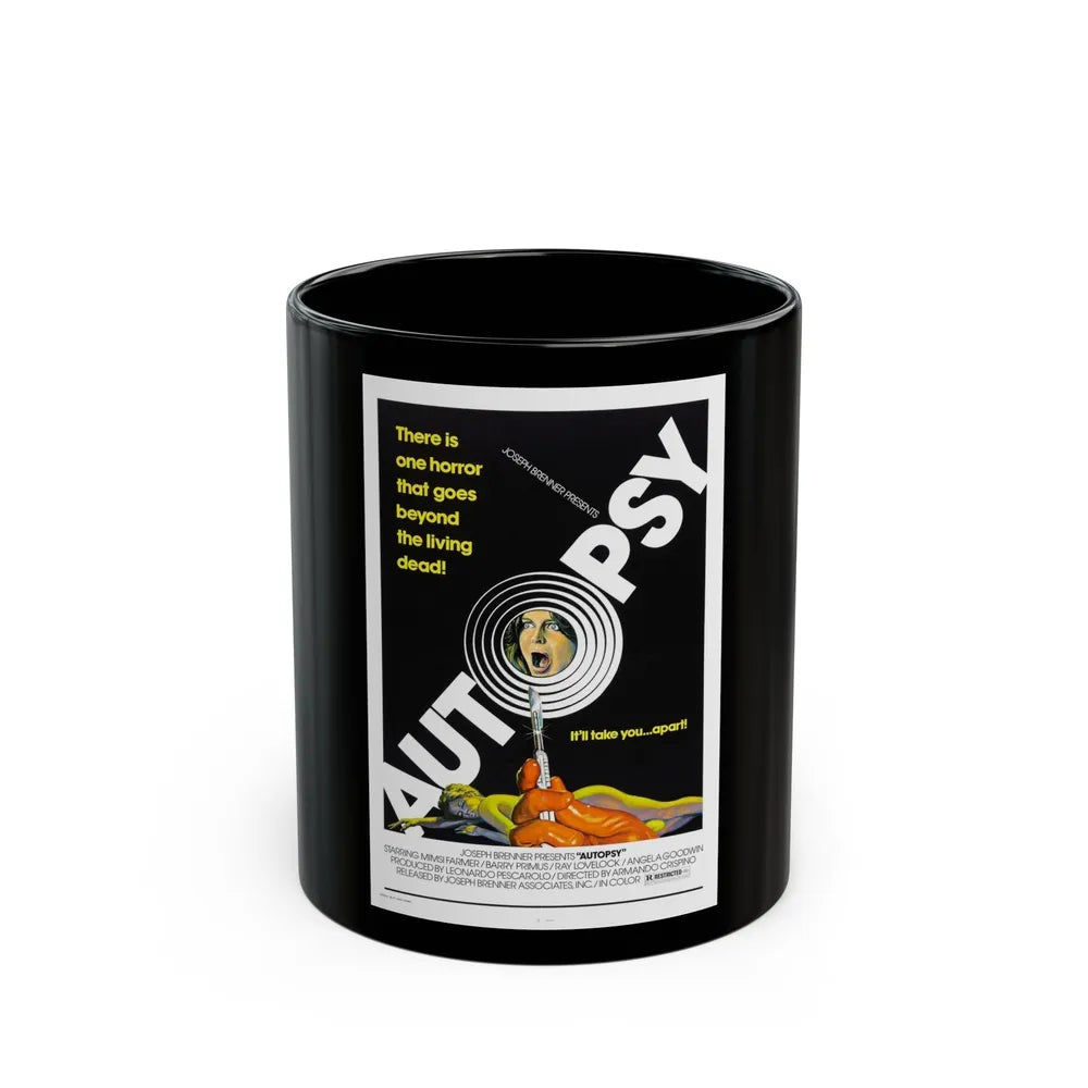 AUTOPSY 1975 Movie Poster - Black Coffee Mug-11oz-Go Mug Yourself