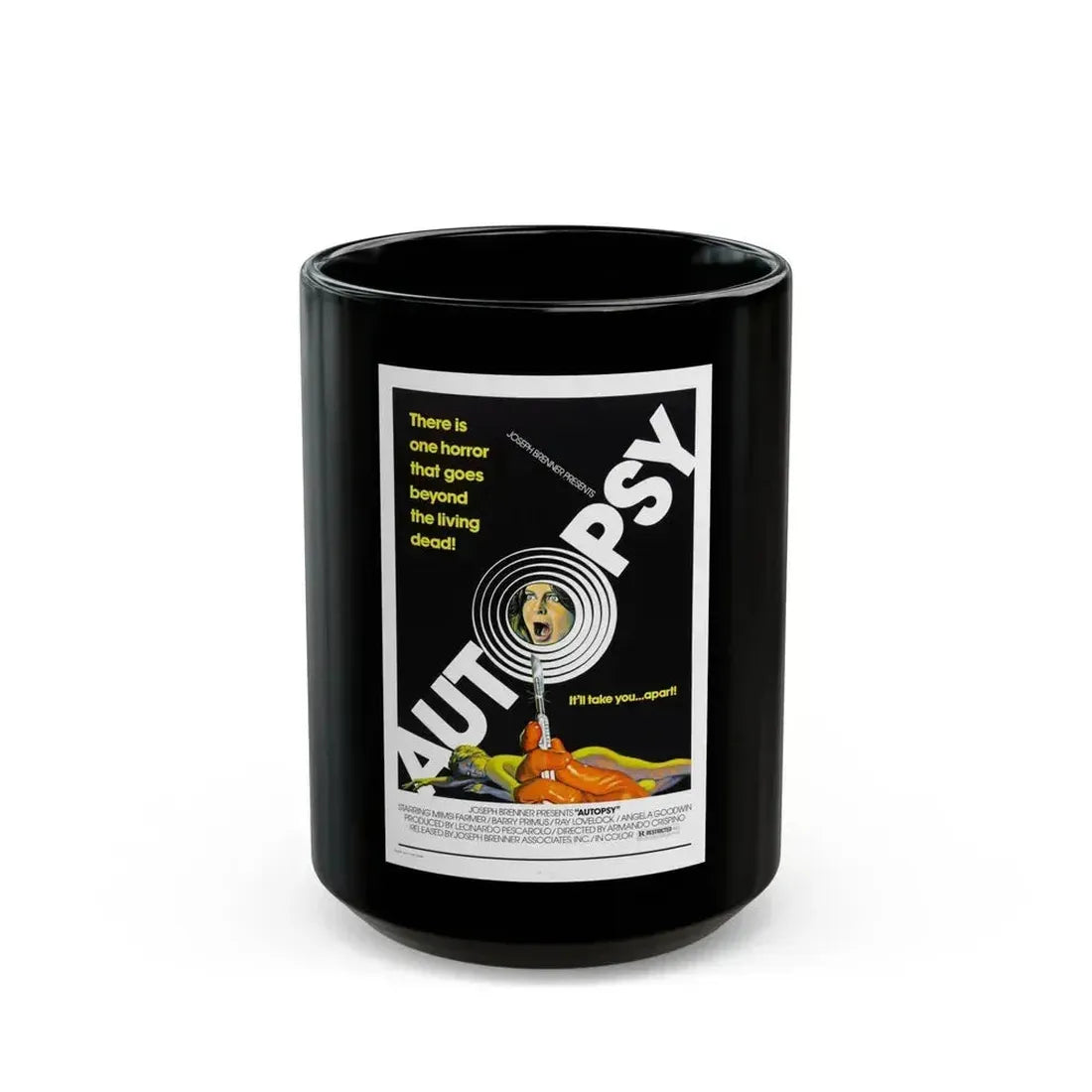 AUTOPSY 1975 Movie Poster - Black Coffee Mug 15oz - Go Mug Yourself