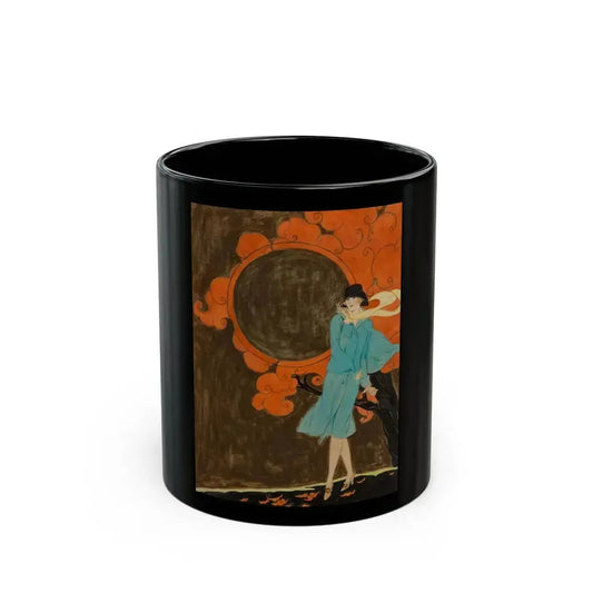 Autumn Breeze, Golden Book cover illustration, October 1926 - Black Coffee Mug 11oz - Go Mug Yourself