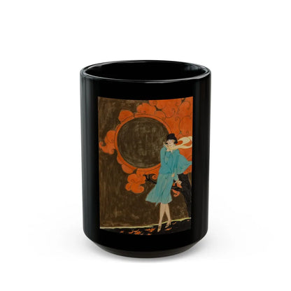 Autumn Breeze, Golden Book cover illustration, October 1926 - Black Coffee Mug-15oz-Go Mug Yourself