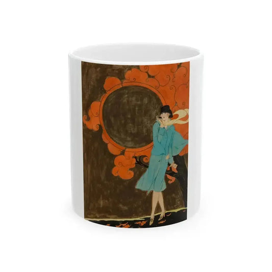Autumn Breeze, Golden Book cover illustration, October 1926 - White Coffee Mug 11oz - Go Mug Yourself