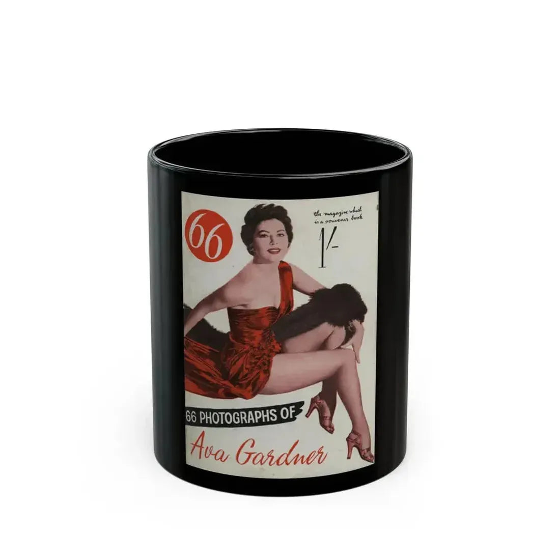 Ava Gardner #100 - Mag. Cover (Vintage Female Icon) Black Coffee Mug 11oz - Go Mug Yourself