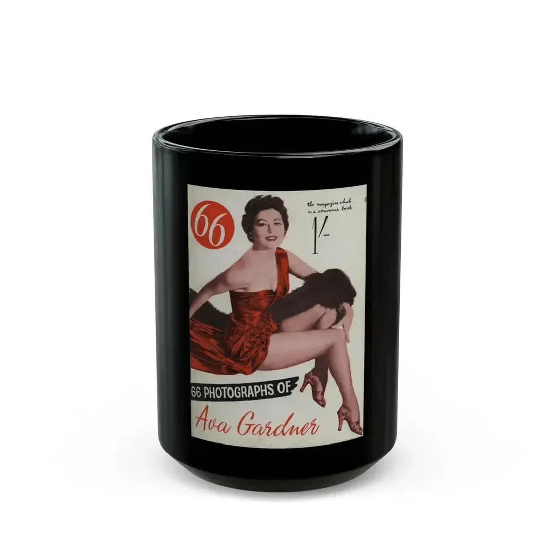 Ava Gardner #100 - Mag. Cover (Vintage Female Icon) Black Coffee Mug 15oz - Go Mug Yourself