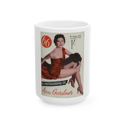 Ava Gardner #100 - Mag. Cover (Vintage Female Icon) White Coffee Mug 15oz - Go Mug Yourself