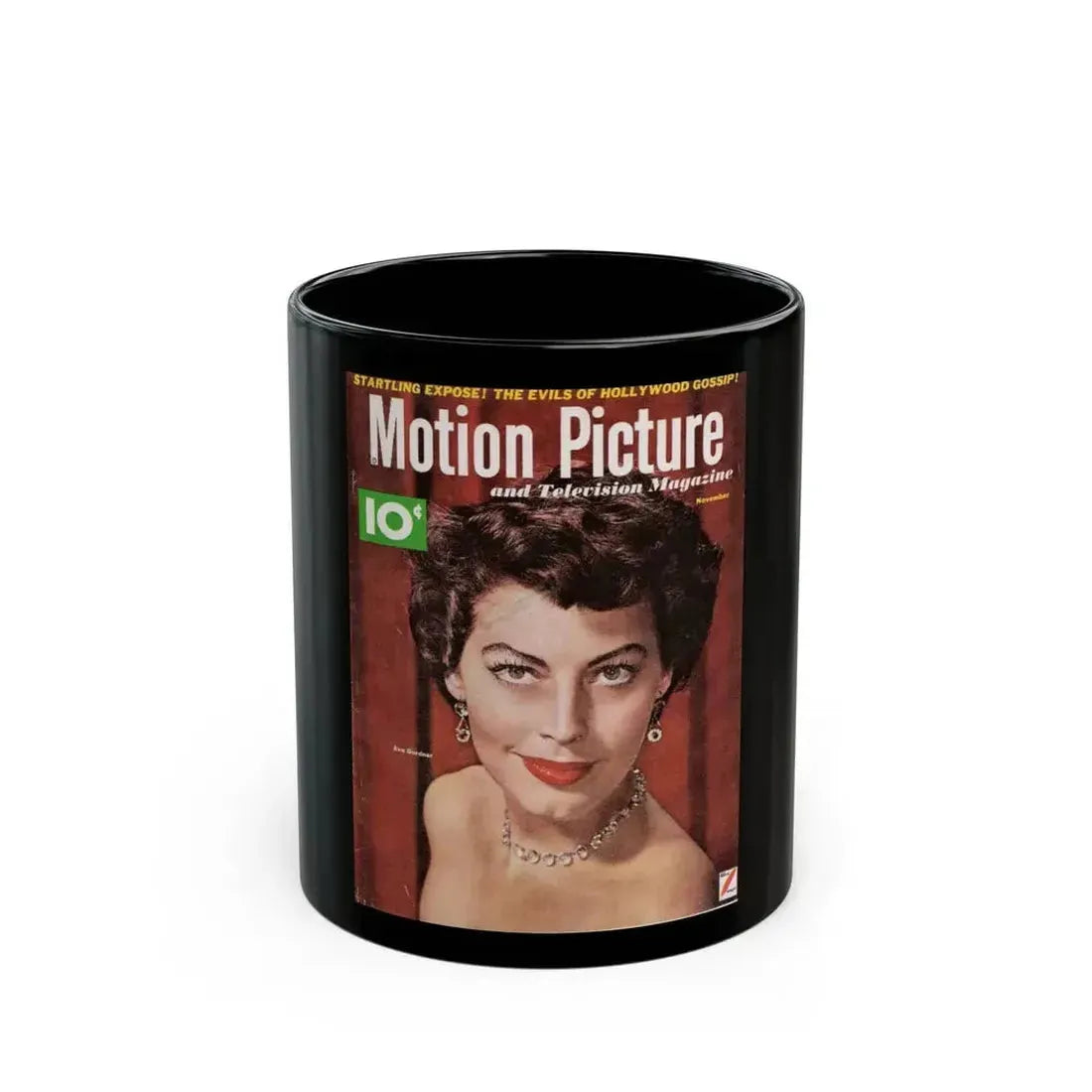 Ava Gardner #117 - Mag. Cover (Vintage Female Icon) Black Coffee Mug 11oz - Go Mug Yourself