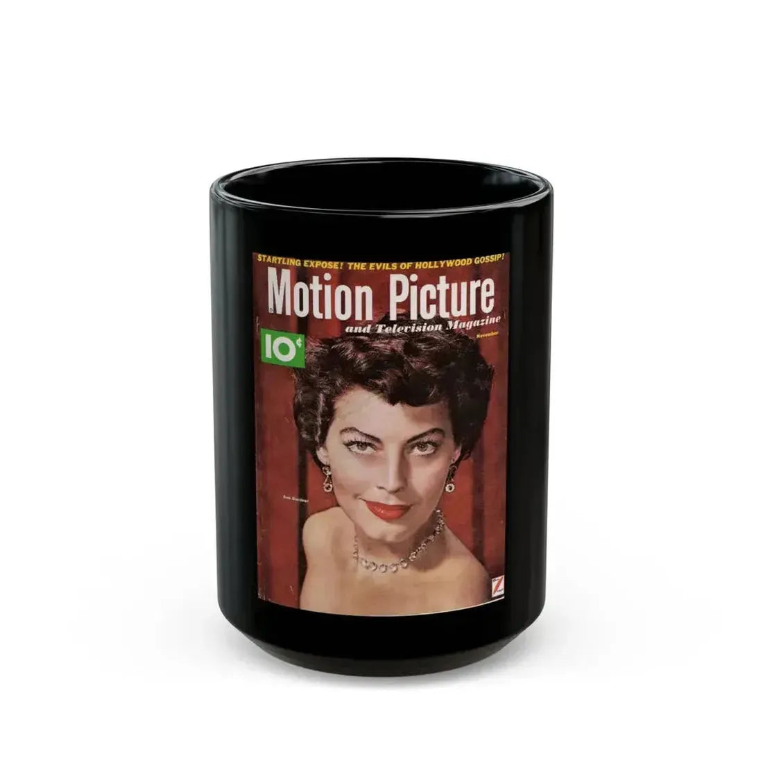 Ava Gardner #117 - Mag. Cover (Vintage Female Icon) Black Coffee Mug 15oz - Go Mug Yourself