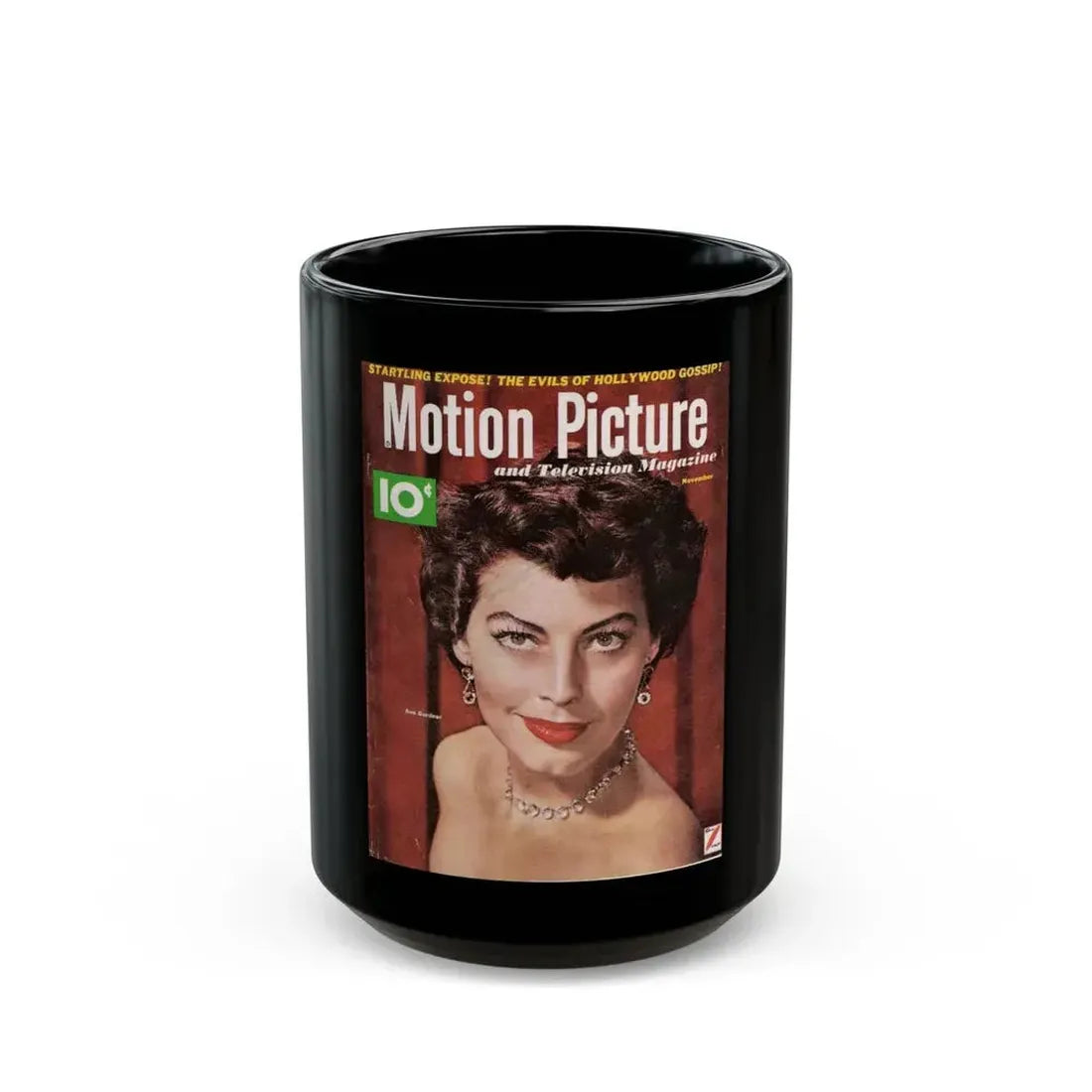 Ava Gardner #117 - Mag. Cover (Vintage Female Icon) Black Coffee Mug 15oz - Go Mug Yourself