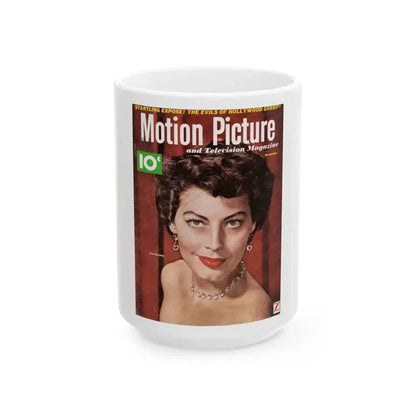 Ava Gardner #117 - Mag. Cover (Vintage Female Icon) White Coffee Mug 15oz - Go Mug Yourself