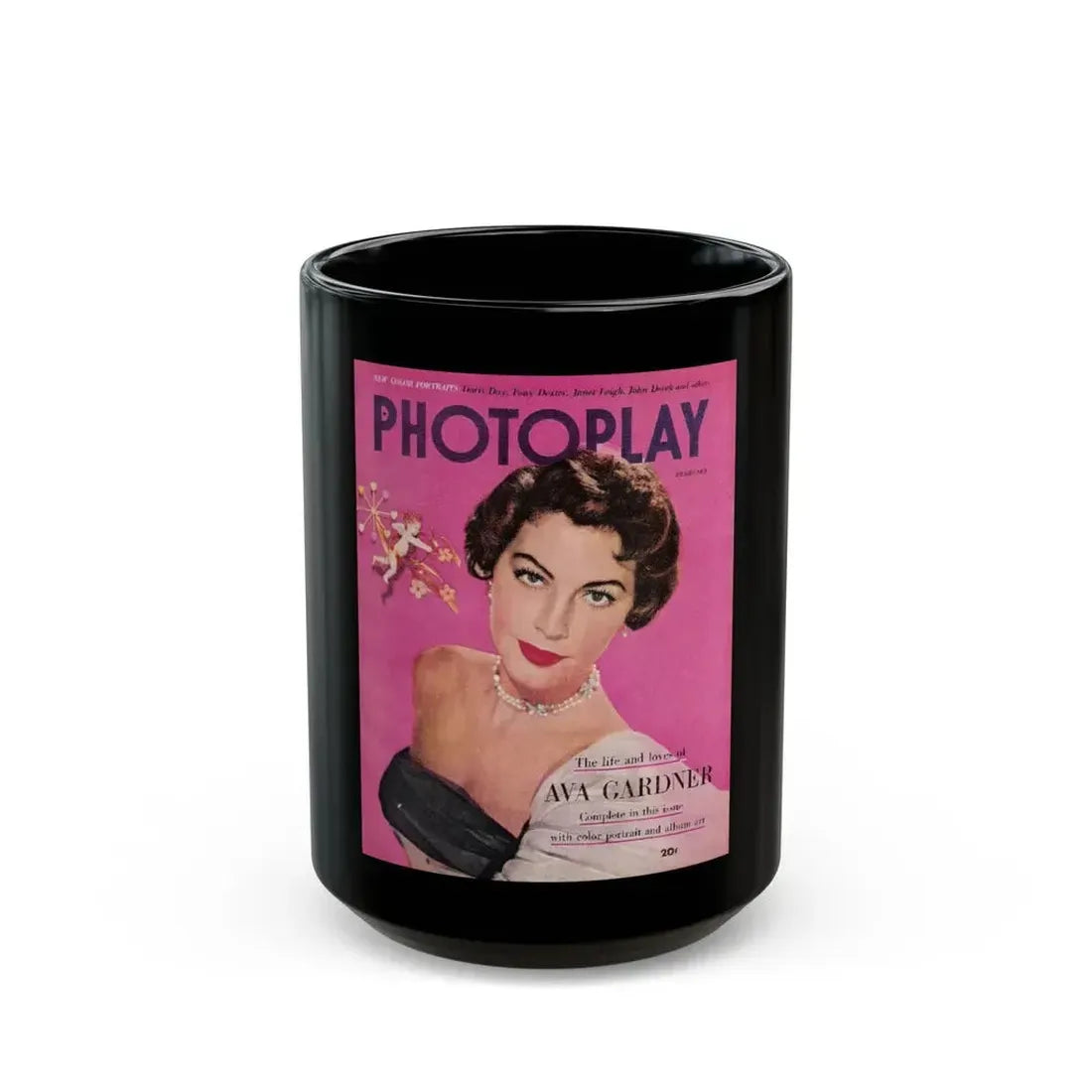 Ava Gardner #118 - Mag. Cover (Vintage Female Icon) Black Coffee Mug 15oz - Go Mug Yourself