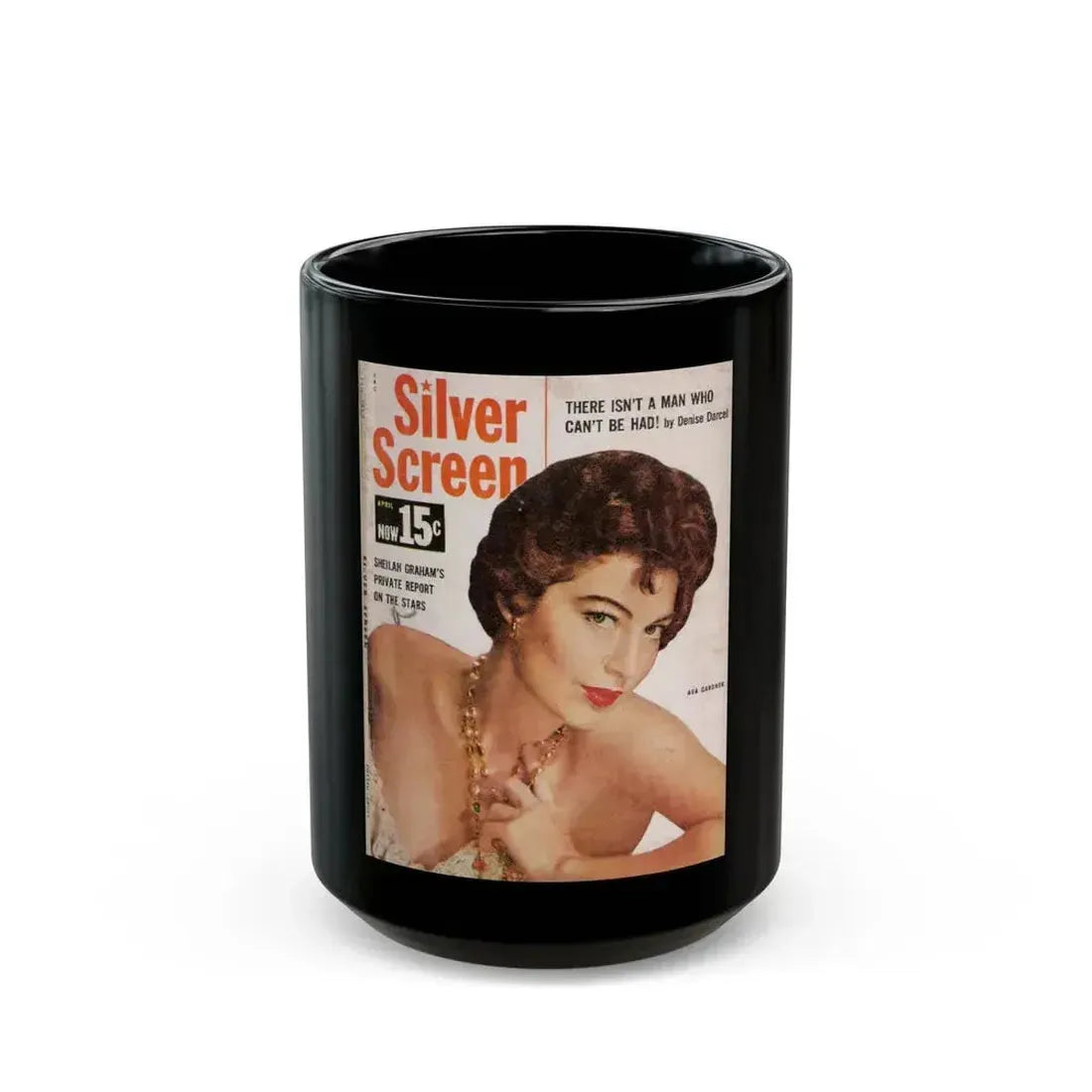 Ava Gardner #119 - Mag. Cover (Vintage Female Icon) Black Coffee Mug 15oz - Go Mug Yourself