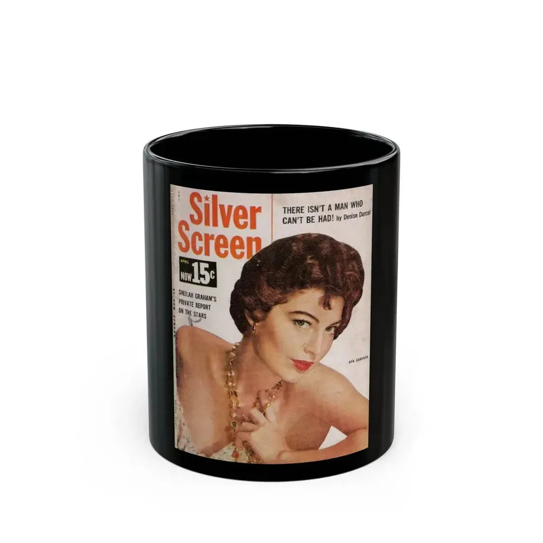 Ava Gardner #119 - Mag. Cover (Vintage Female Icon) Black Coffee Mug - Go Mug Yourself