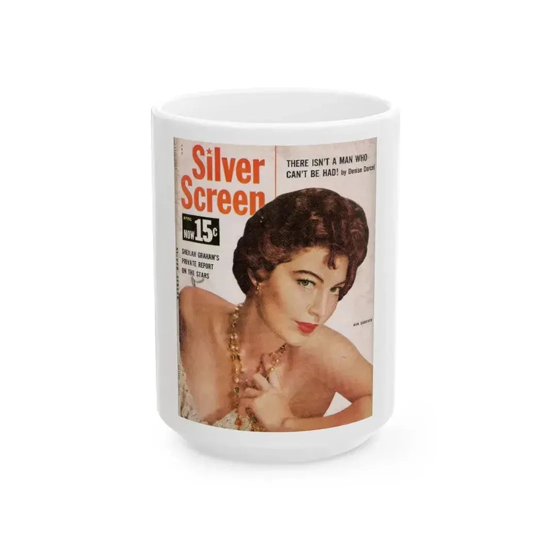 Ava Gardner #119 - Mag. Cover (Vintage Female Icon) White Coffee Mug 15oz - Go Mug Yourself