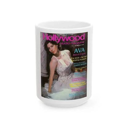 Ava Gardner #121 - Mag. Cover (Vintage Female Icon) White Coffee Mug 15oz - Go Mug Yourself