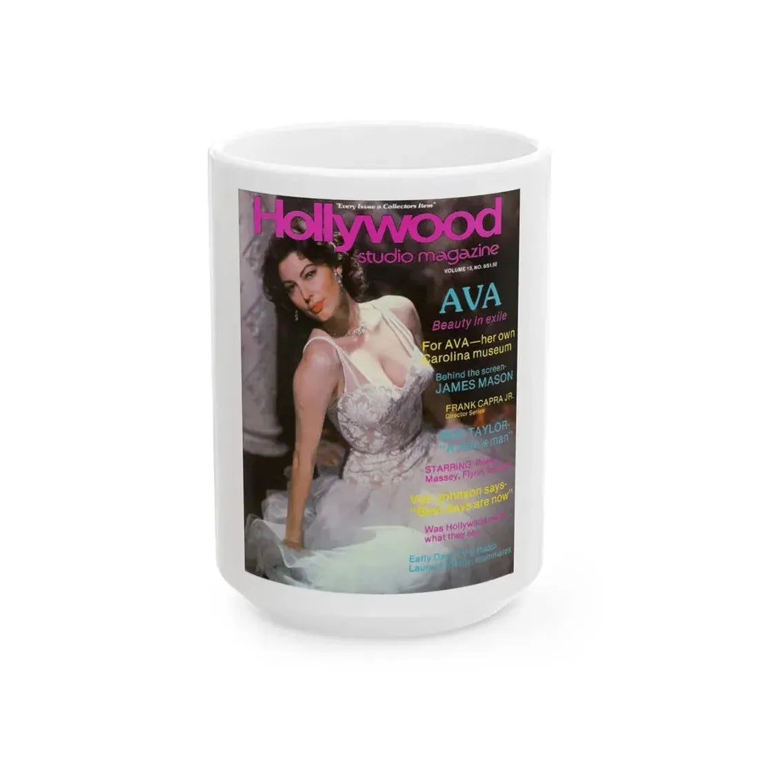 Ava Gardner #121 - Mag. Cover (Vintage Female Icon) White Coffee Mug 15oz - Go Mug Yourself