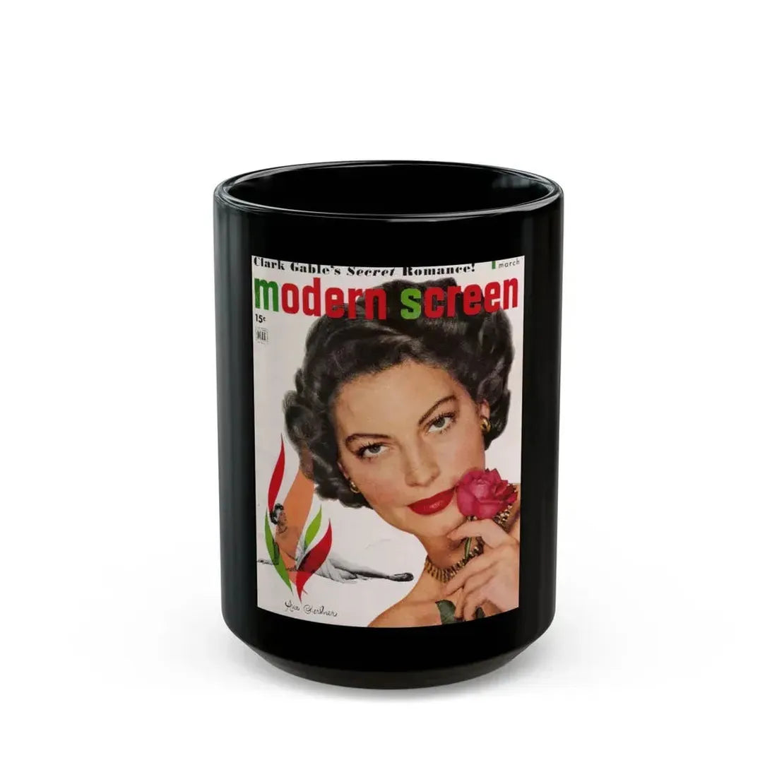 Ava Gardner #122 - Mag. Cover (Vintage Female Icon) Black Coffee Mug 15oz - Go Mug Yourself