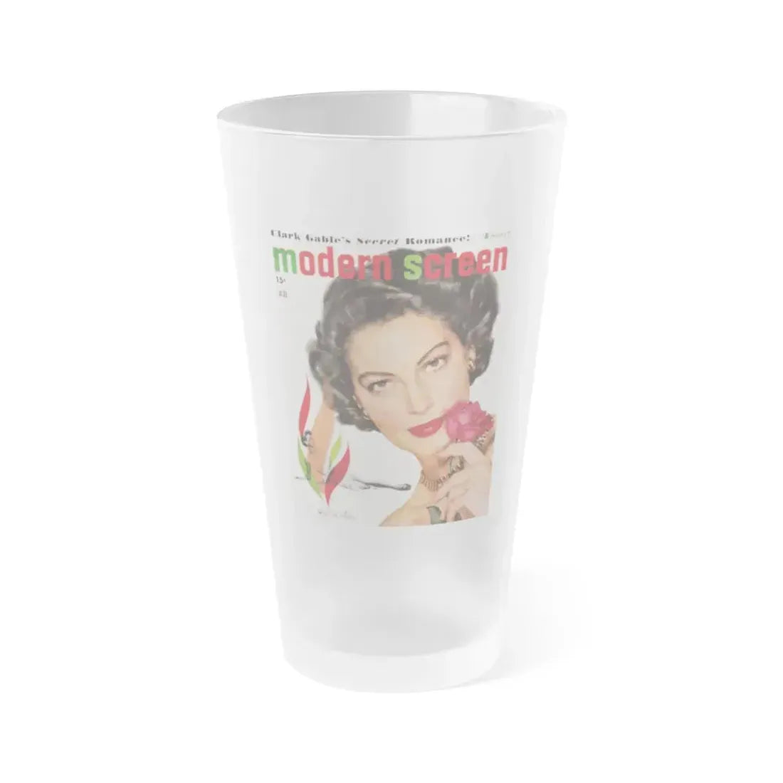 Ava Gardner #122 - Mag. Cover (Vintage Female Icon) Frosted Pint Glass 16oz 16oz Frosted - Go Mug Yourself
