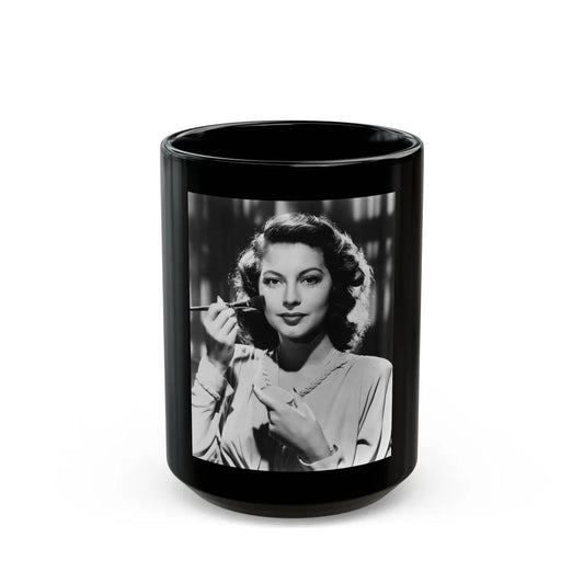 Ava Gardner #123 (Vintage Female Icon) Black Coffee Mug-15oz-Go Mug Yourself