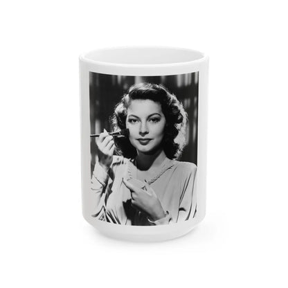 Ava Gardner #123 (Vintage Female Icon) White Coffee Mug-15oz-Go Mug Yourself