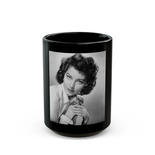 Ava Gardner #124 (Vintage Female Icon) Black Coffee Mug-15oz-Go Mug Yourself