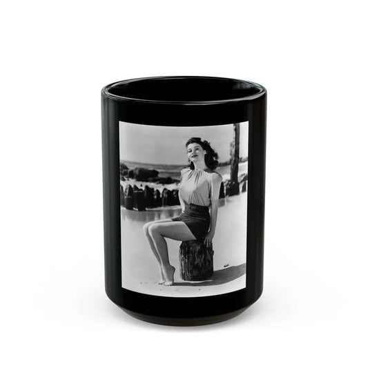 Ava Gardner #125 (Vintage Female Icon) Black Coffee Mug-15oz-Go Mug Yourself