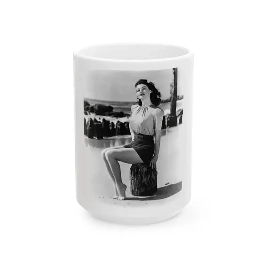 Ava Gardner #125 (Vintage Female Icon) White Coffee Mug 15oz - Go Mug Yourself