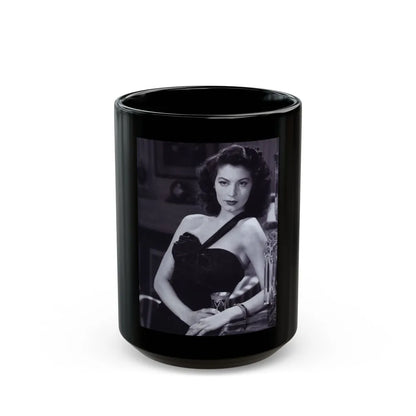 Ava Gardner #126 (Vintage Female Icon) Black Coffee Mug-15oz-Go Mug Yourself