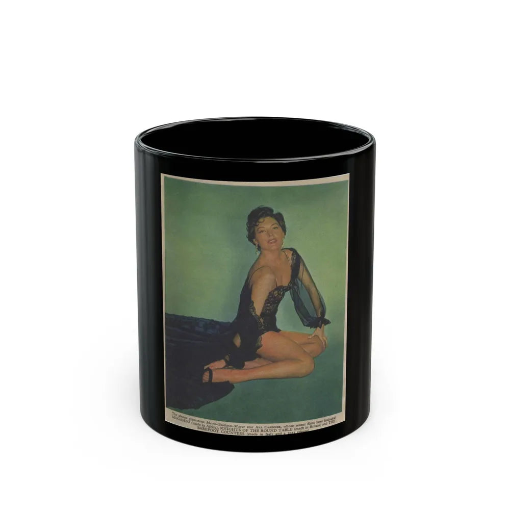 Ava Gardner #153 (Vintage Female Icon) Black Coffee Mug-11oz-Go Mug Yourself